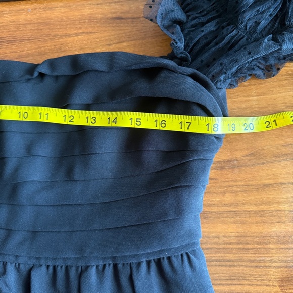 Self-Portrait Crepe Dot Mesh Sleeved Midi Dress sz 10 - Picture 12 of 14